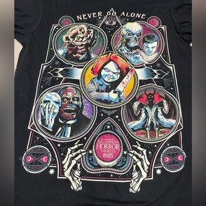 Never Go Alone Universal Studios Hollywood Horror Nights 2023 shirt